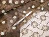 1m bestickter Tüll in taupe, mit zarten Blümchen - 1,40m