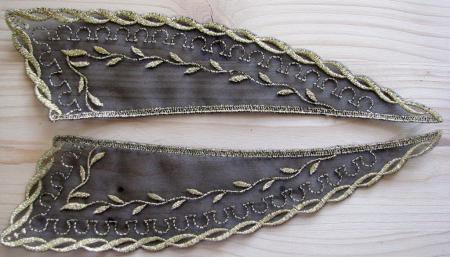 1 Paar/2 Stk  Applikationen in schwarz Fb4000 mit gold Lurex