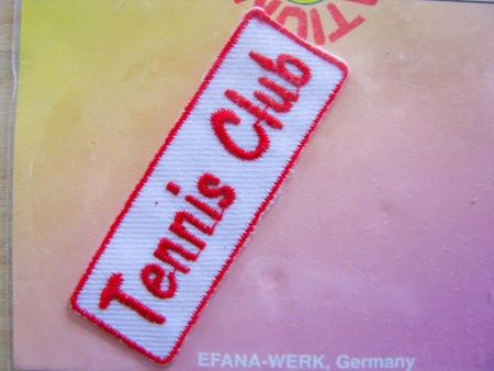 Bügelbild -Tennis Club- rot