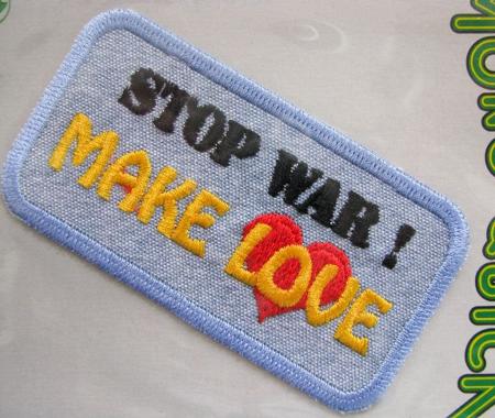 Bügelbild -Stop War...Make Love-