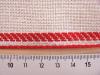 1m Leinen-Stickband in natur-leinen mit Kante in rot - 8cm