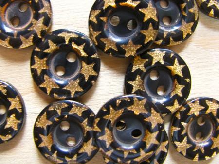 1 Stk. Knop "Stars" in gold