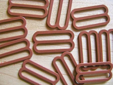 8 Stk. Schieber Metall nickelfrei - in braun Fb0278  - 20mm