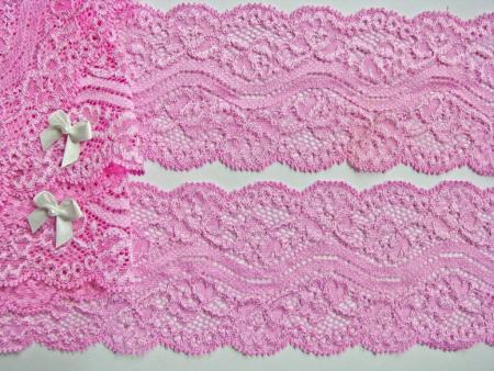 1m elastische Spitze pinkiges bonbon-rosa Fb1423