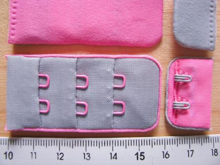 BH-Verschluss/zweifärbig - silber-grau und pink Fb3501...