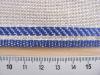 1m Leinen-Stickband in natur-leinen mit Kante in blau - 8,5cm