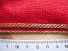 1m Leinen-Stickband in rot mit Gold-Kante - 7,2cm