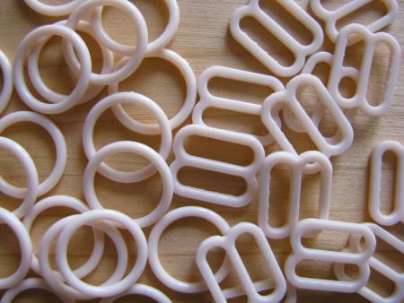 4 Schieber und 4 Ringe in nude/hautfarbe Fb0097 - 10mm