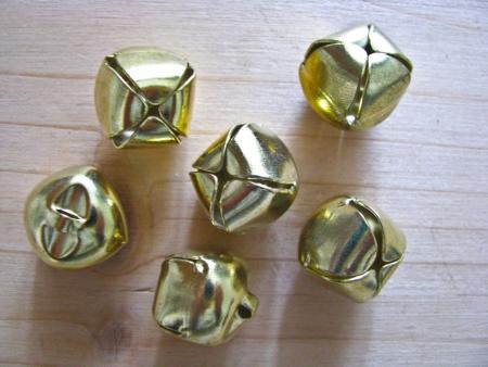 6 Stk. Schellen in gold aus Messing
