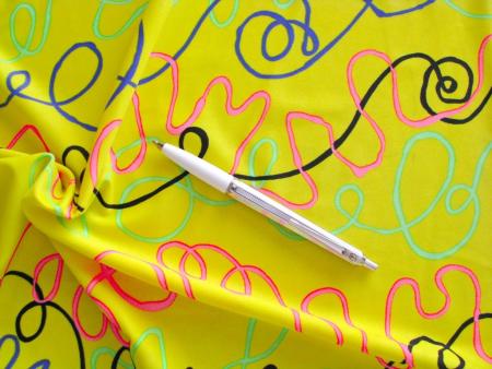 1m bi-elastische Microfaser/Lycra "Yellow Mardi Gras" -  1,50m