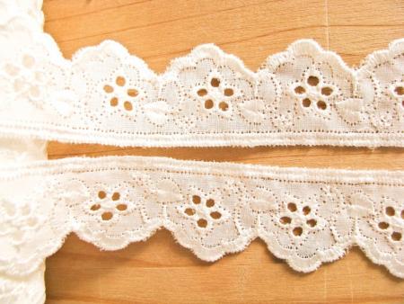 4m zarte Zierspitzen-Borte in ecru/zartes creme Fb1451 - 2,9cm