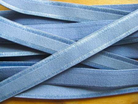 5m Träger-Gummi/Schulterband in avio-blau/puder-blau Fb1464 - 11mm 