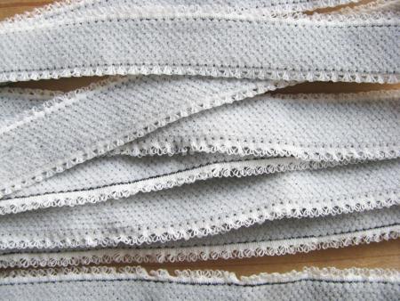 5m Schmuck-Träger-Gummi/Schulterband in weiß/grau... Fb2000 -  inkl. Schlaufen 15mm