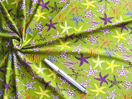 1m bi-elastische Microfaser/Lycra "Colorful Starfish II"