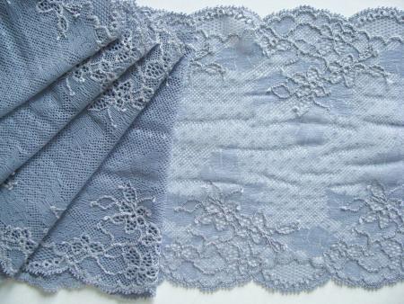 1m elastische Spitze in chambray-blau Fb1363 - 16cm