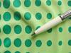 1m bi-elastische Microfaser/Lycra "Green Dots" -1,50m