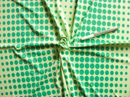 1m bi-elastische Microfaser/Lycra "Green Dots"