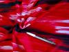 1m bi-elastische Microfaser/Lycra "Broken Fire"  - 1,50m