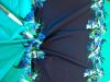 1m bi-elastische Microfaser/Lycra "Blue Power-Flower" - 1.50m