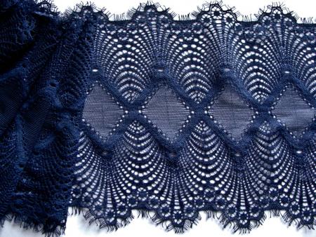 1m elastische Wimpern Spitze in abend-blau Fb0810 - 16,5cm