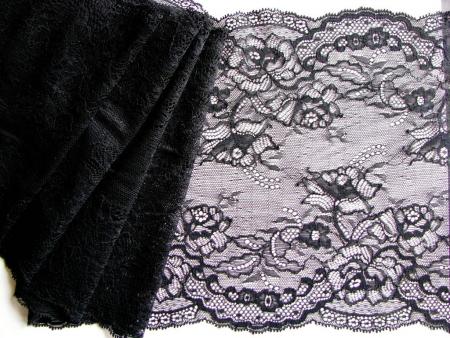 1m elastische XL-Spitze in schwarz Fb4000 - 23cm