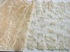 1m elastische, bestickte Spitze in goldigem wüsten-beige Fb 0265 und puder - 23cm
