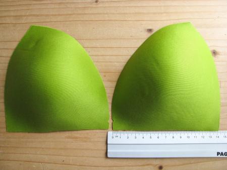1 Paar dünnere BH-Einlagen/Körbchen in kiwi-grün Fb1146 - 46er