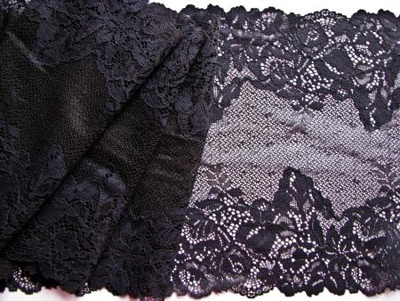 1m elastische XL-Spitze in schwarz Fb4000 - 21,5cm
