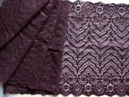 1m elastische XL-Spitze in aubergine Fb0793 - 21,5cm