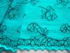 1m elastische Spitze "Turquoise Flowers" - 16cm