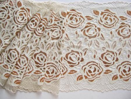 1m elastische XL-Spitze "Roses of Savanne" -  22cm