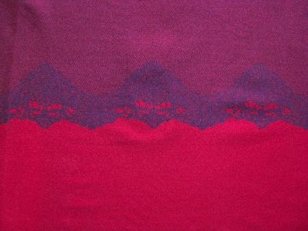 10m bi-elastische "Spitzen"-Microfaser "Eurojersey", 50%, in amaranth/lip-stick Fb1417 -Spitzendruck 26cm