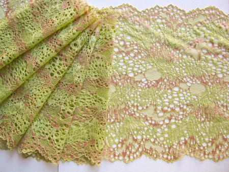 1m XL-elastische Spitze in "Green Dreams" - 21cm