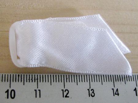 1 Stk. Strapshalter/Velvets rein-weiß - Bandbreite 10mm