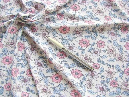 1m bi-elastischer Sensitiv-Jersey "Flowers in Pastell" - 1,70m