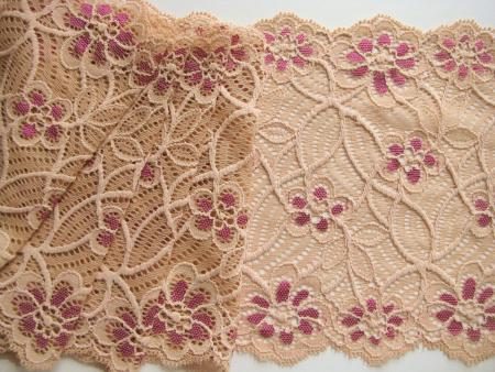 1m elastische Spitze "Skin Blossoms" - 16cm