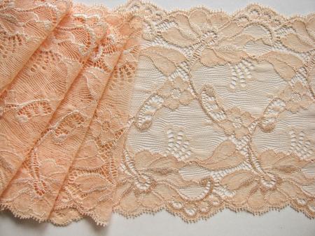1m elastische Spitze in hellem mandarin/melba Fb0134 - 16,5cm
