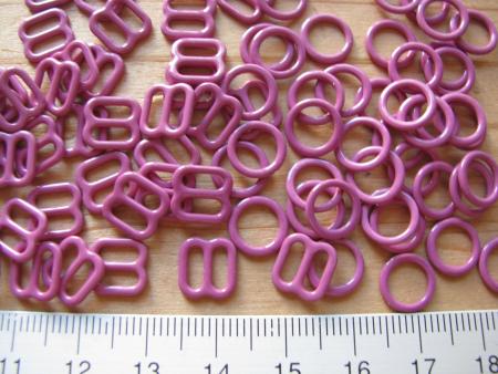 4 Schieber und 4 Ringe Metall in burgonville Fb1061  - 5mm