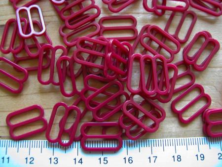 8 Stk Schieber in sattem wein-rot Fb0109- 14mm
