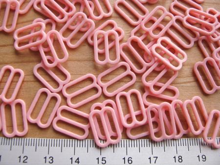 8 Stk Schieber in hellem bonbon-rosa Fb0067- 12mm