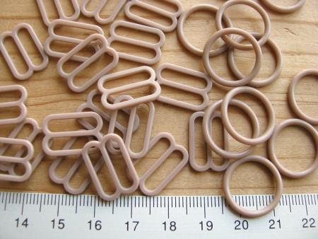 4 Schieber und 4 Ringe in heller taupe Fb1228- 10mm