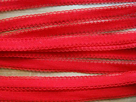 5m Schmuck-Träger-Gummi/Schulterband in mohn-rot Fb0102 - inkl. Schlaufen 10mm