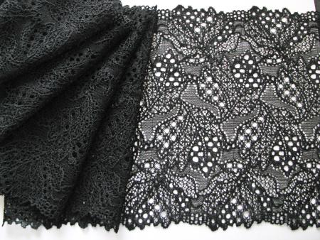 1m elastische XL-Spitze in schwarz Fb4000 - 22cm