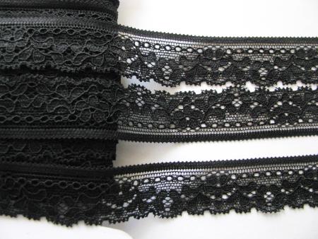3m elastische Abschluss-Spitze in schwarz Fb4000 - 2cm
