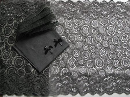 1 Pkt. Materialpaket "Silver-Gray" Spitzenslip
