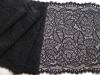 1m XL-elastische Wimpern-Spitze "Blätterdesign" in schwarz Fb4000 - 22,5cm