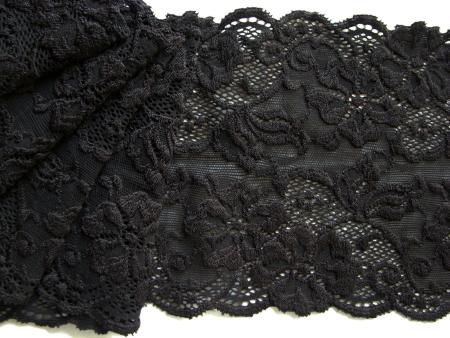 1m elastische Spitze in schwarz Fb4000 - 13cm