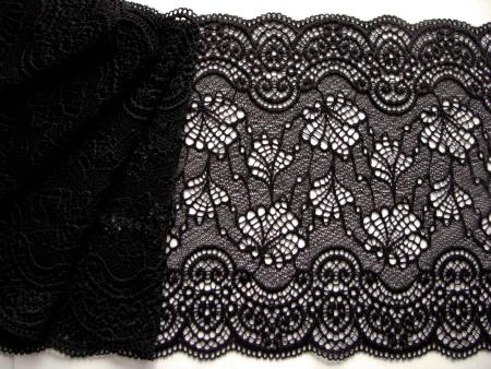 1m elastische Spitze in schwarz Fb4000 - 18cm