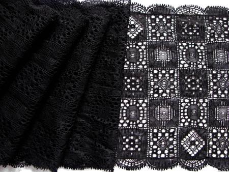 1m elastische Spitze in schwarz Fb4000 - 18cm