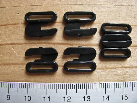 3 Paar Verschlüsse in schwarz Fb4000 -12mm